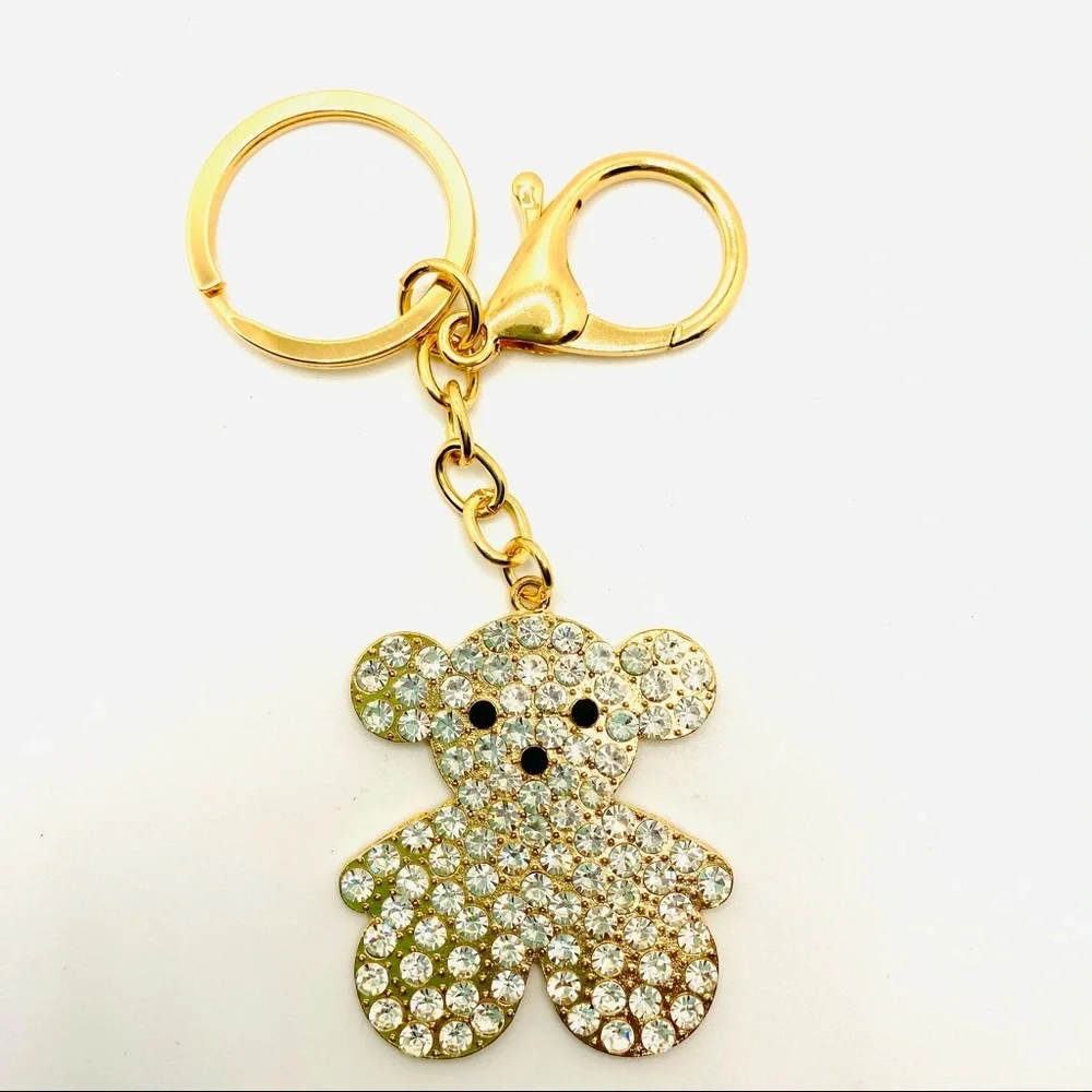 Keychain Purse Charm Teddy Bear Crystal NWT. SUPER BRILLIANT AND SPARKLY!